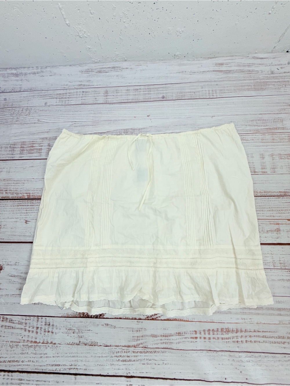 Lane Bryant Venezia Jeans Size 26/28 Cream 100% Cotton Drawstring Skirt New
